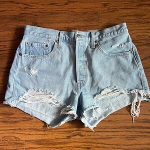 Levi's 501 light wash denim shorts